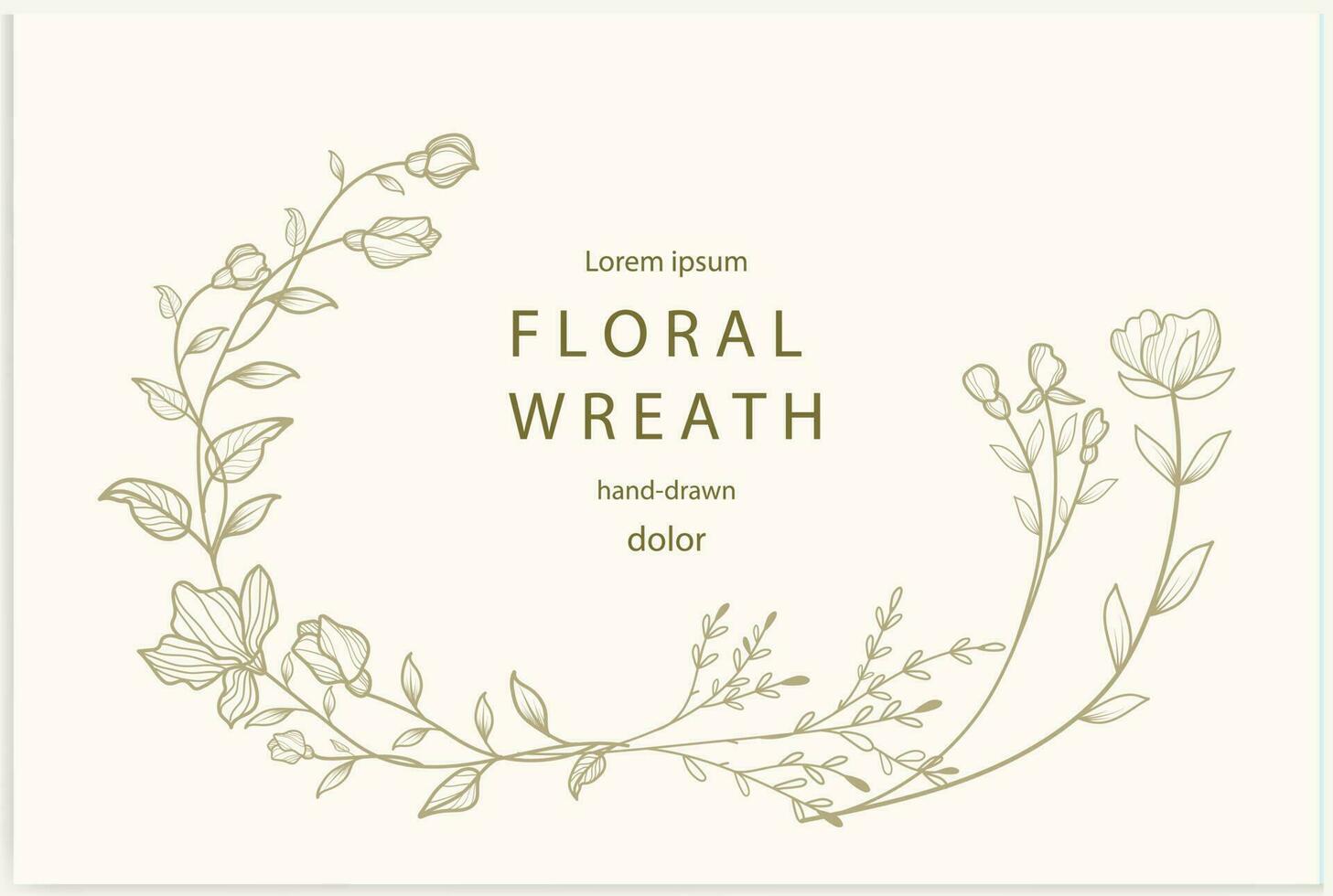 disegnato a mano linea floreale telaio. elegante Vintage ▾ ghirlanda. logo modello.vettore illustrazione botanico decorazione elementi per etichette, il branding attività commerciale identità, nozze inviti, e saluto carte. vettore