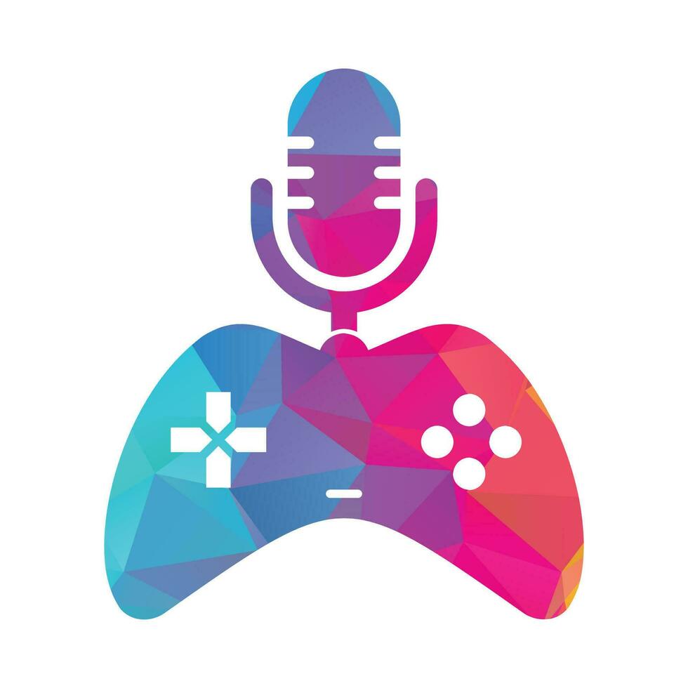 gamepad e Podcast logo design modello. vettore