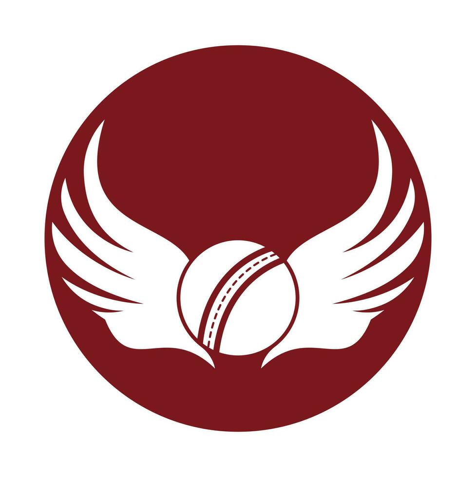 cricket gli sport vettore logo design modello. cricket palla con Ali icona design.