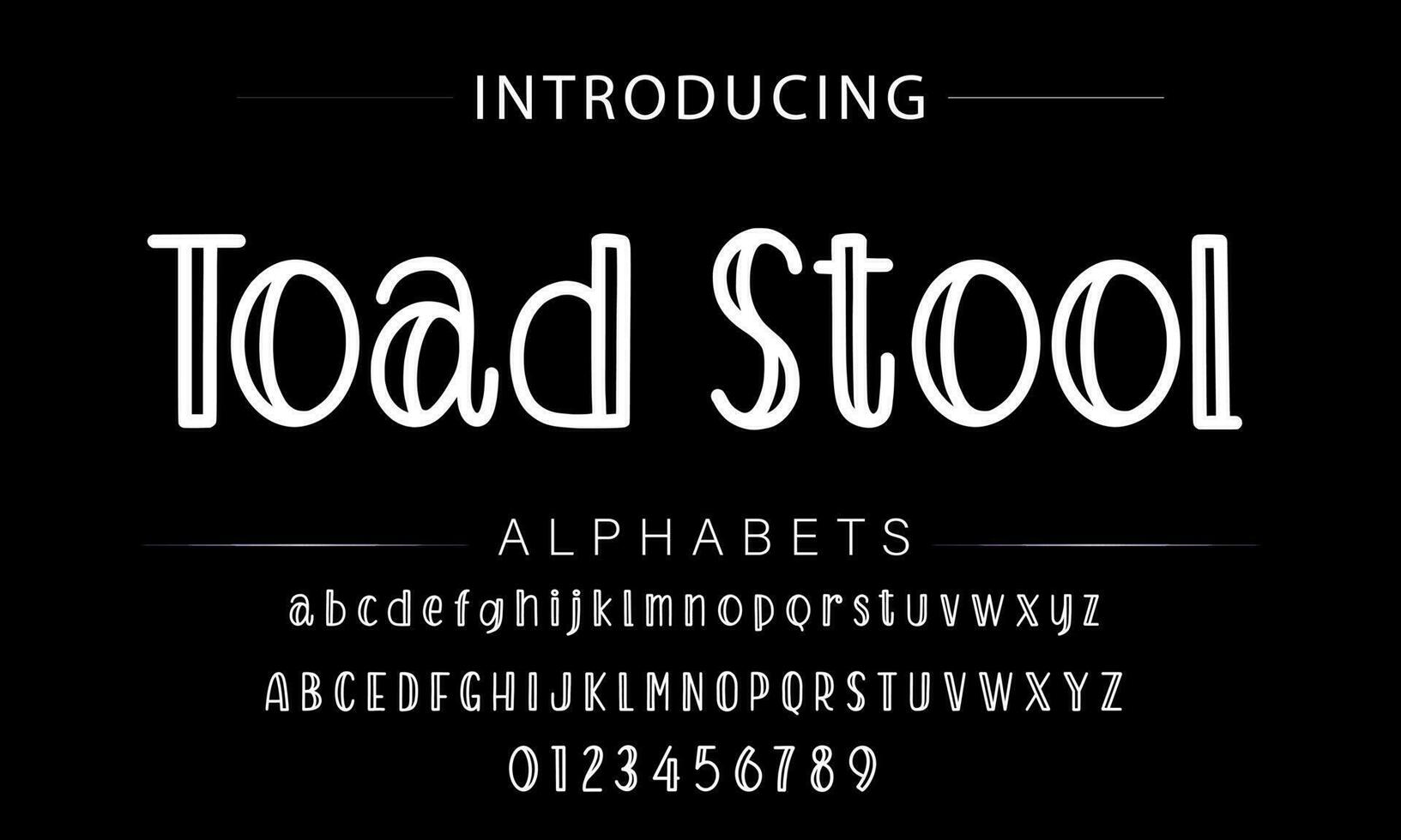 giocoso stile font disegno, infantile alfabeto lettere e numeri vettore illustrazione