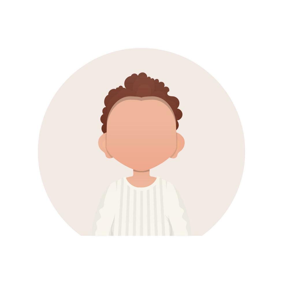 avatar di un' carino poco bambino ragazzo. isolato. cartone animato stile. vettore illustrazione.
