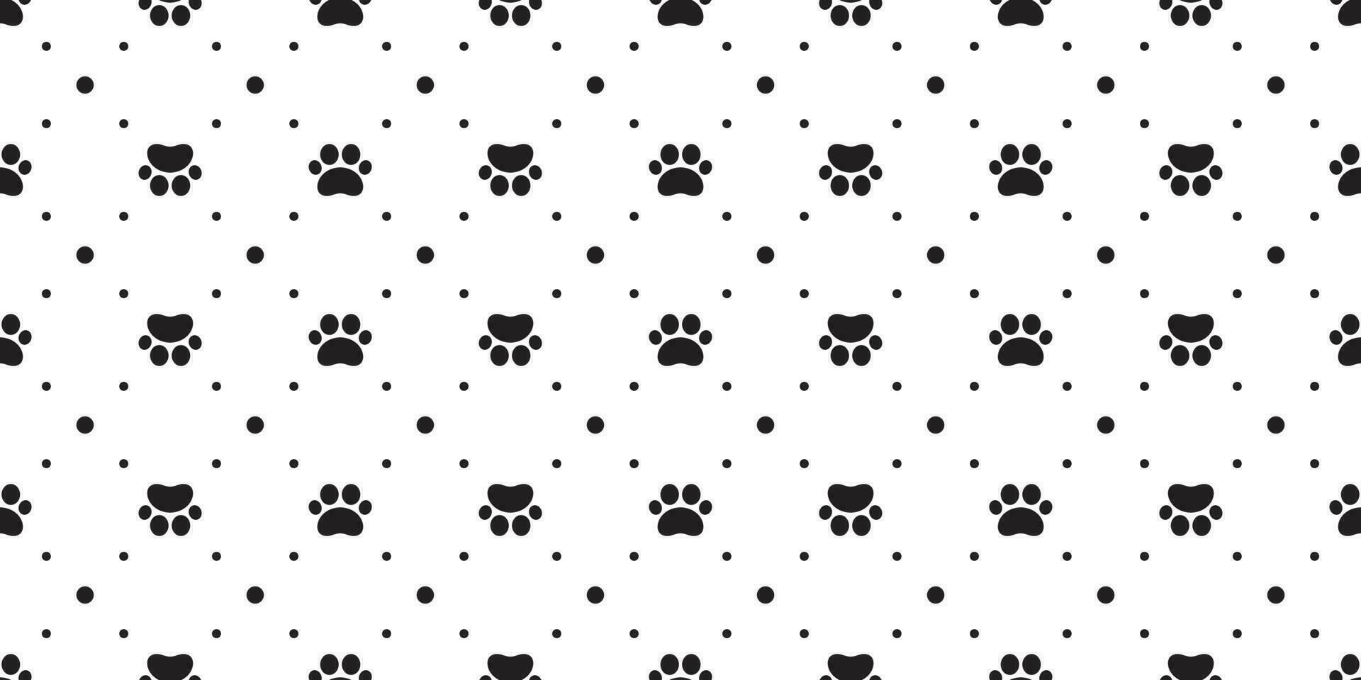 cane zampa senza soluzione di continuità modello vettore orma gatto polka punto piastrella sfondo ripetere sfondo sciarpa isolato illustrazione cartone animato