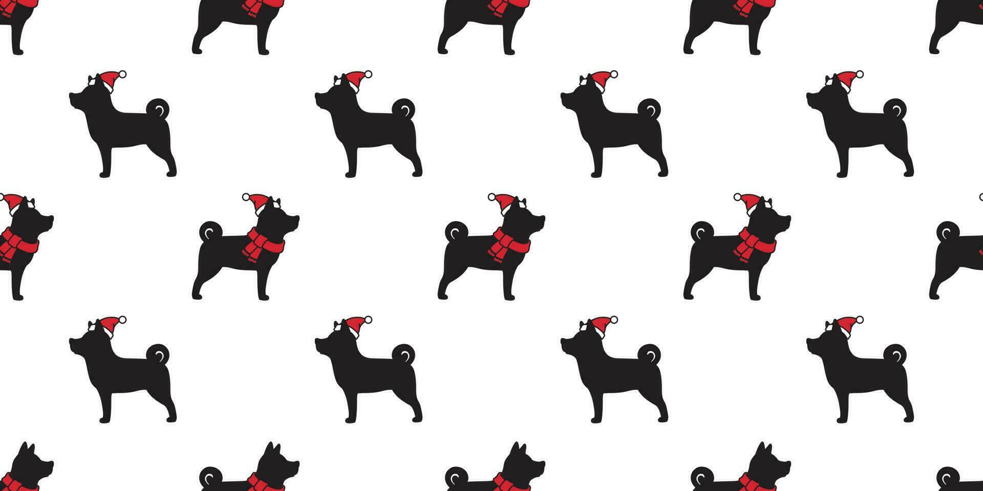 cane senza soluzione di continuità modello Natale vettore Santa Claus natale cappello francese bulldog sciarpa cartone animato isolato coda sfondo ripetere sfondo illustrazione