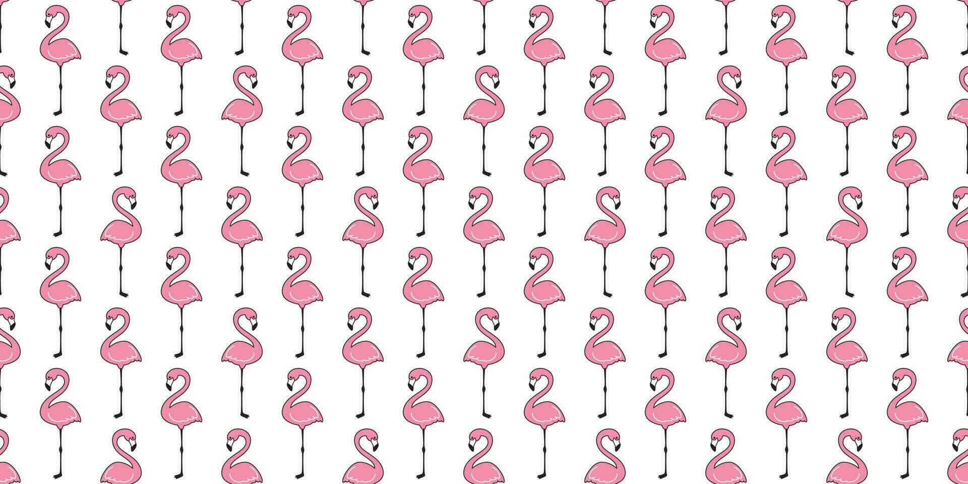 fenicottero senza soluzione di continuità modello vettore rosa fenicotteri sciarpa isolato piastrella sfondo ripetere sfondo cartone animato illustrazione