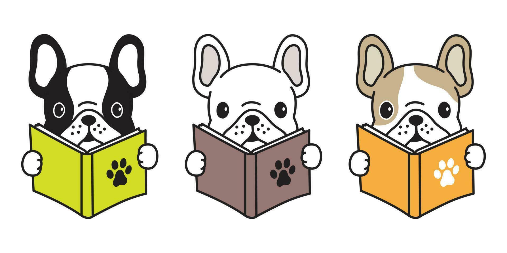 cane vettore francese bulldog cane zampa carlino cartone animato personaggio illustrazione logo icona