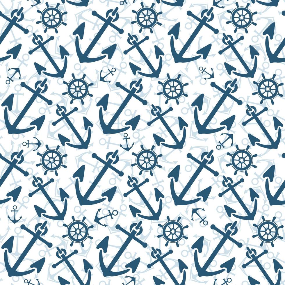 Vector seamless pattern. volante, salvagente, ancora. tema nautico. modello estivo.