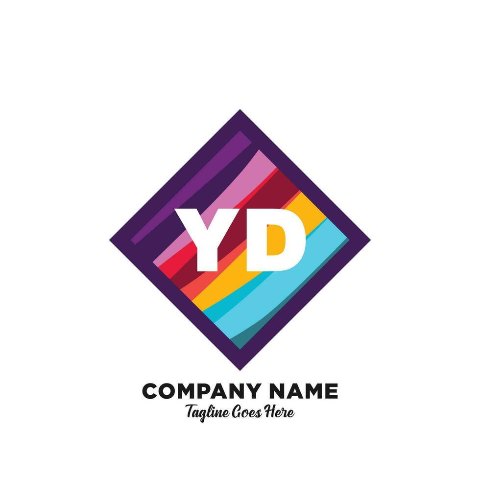 yd iniziale logo con colorato modello vettore. vettore