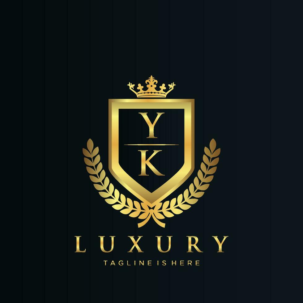 yk lettera iniziale con reale lusso logo modello vettore