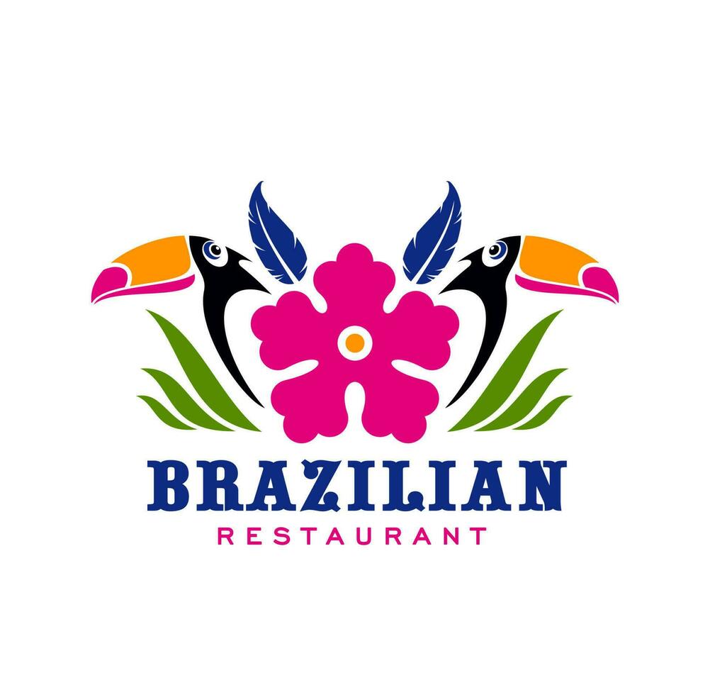 brasiliano cucina ristorante icona, tucani coppia vettore