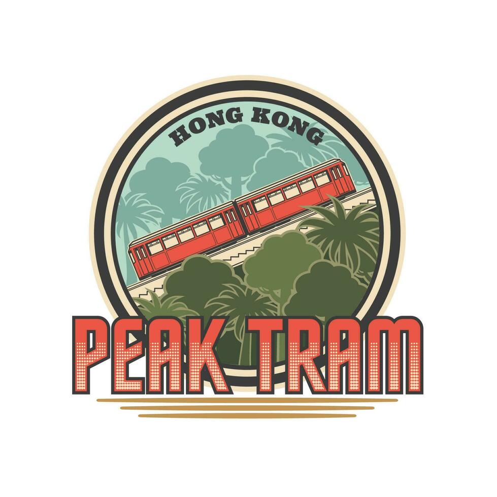 hong kong picco tram icona, Cina viaggio e turismo vettore