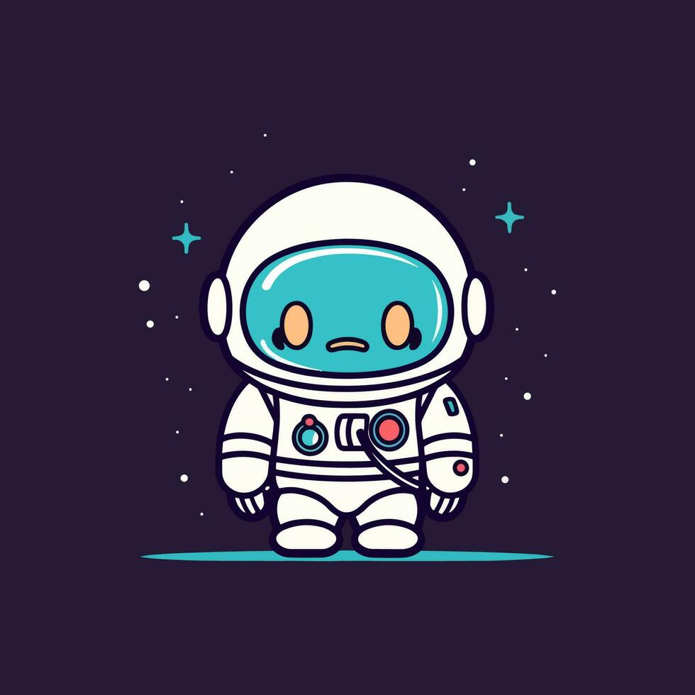 carino portafortuna astronauta cartone animato astronauta illustrazione vettore