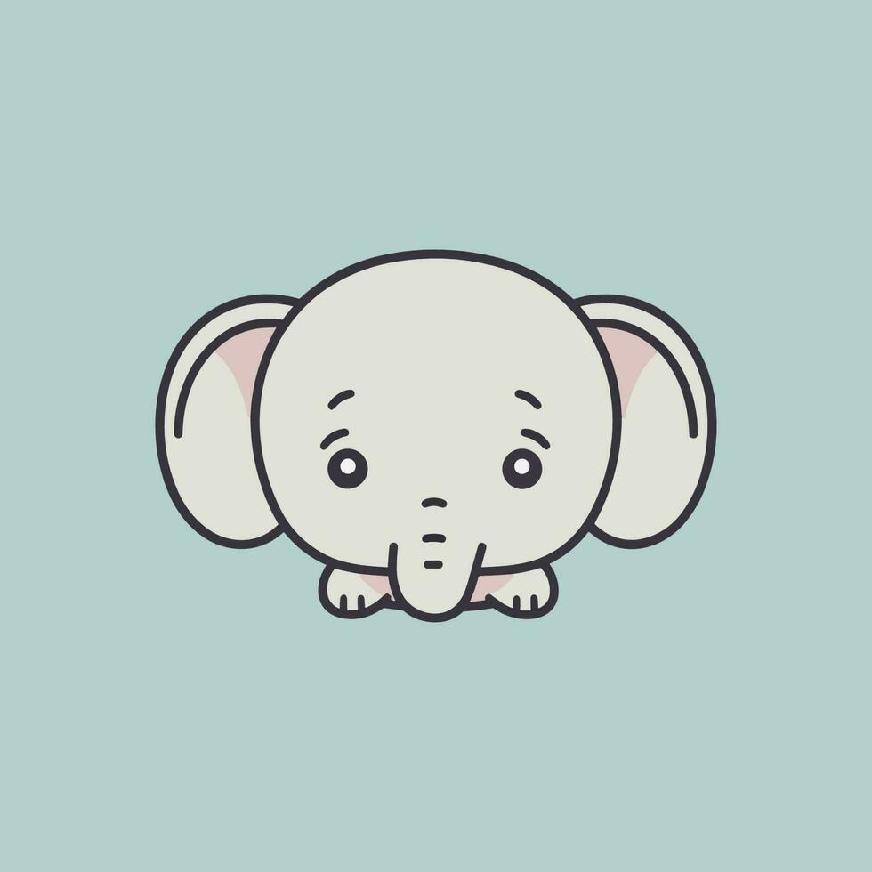 Questo carino kawaii elefante illustrazione è Perfetto per qualunque progetto quello esigenze un adorabile tocco. vettore