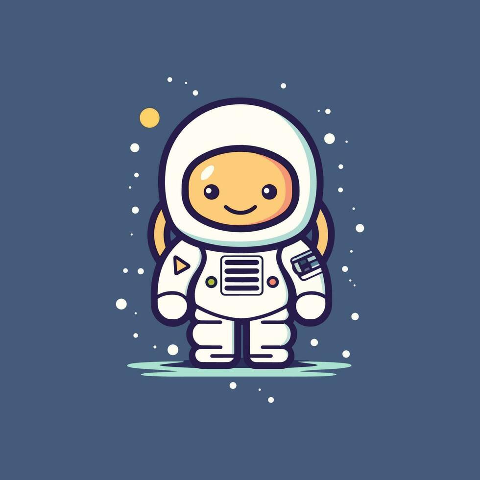 carino portafortuna astronauta cartone animato astronauta illustrazione vettore