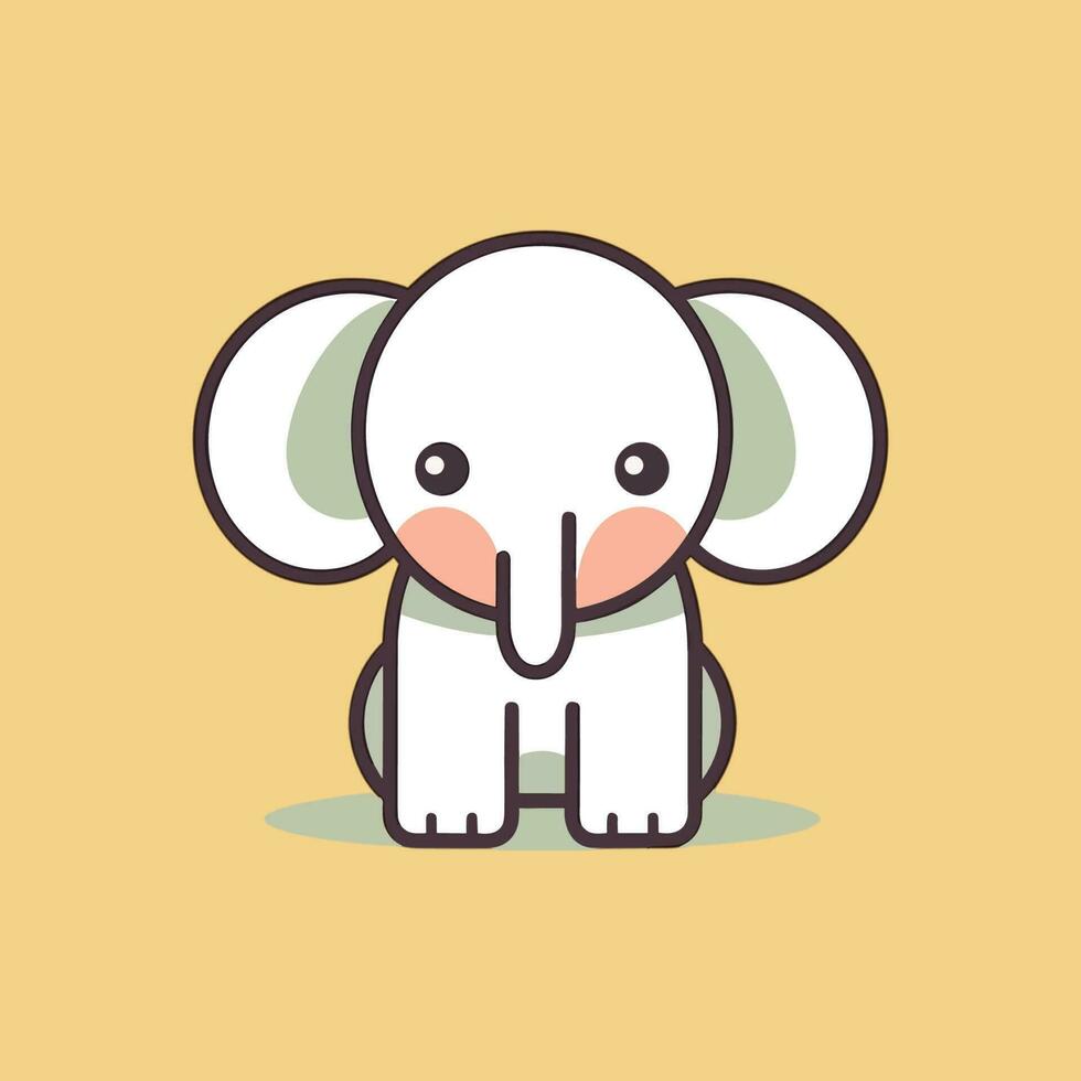 Questo carino kawaii elefante illustrazione è Perfetto per qualunque progetto quello esigenze un adorabile tocco. vettore