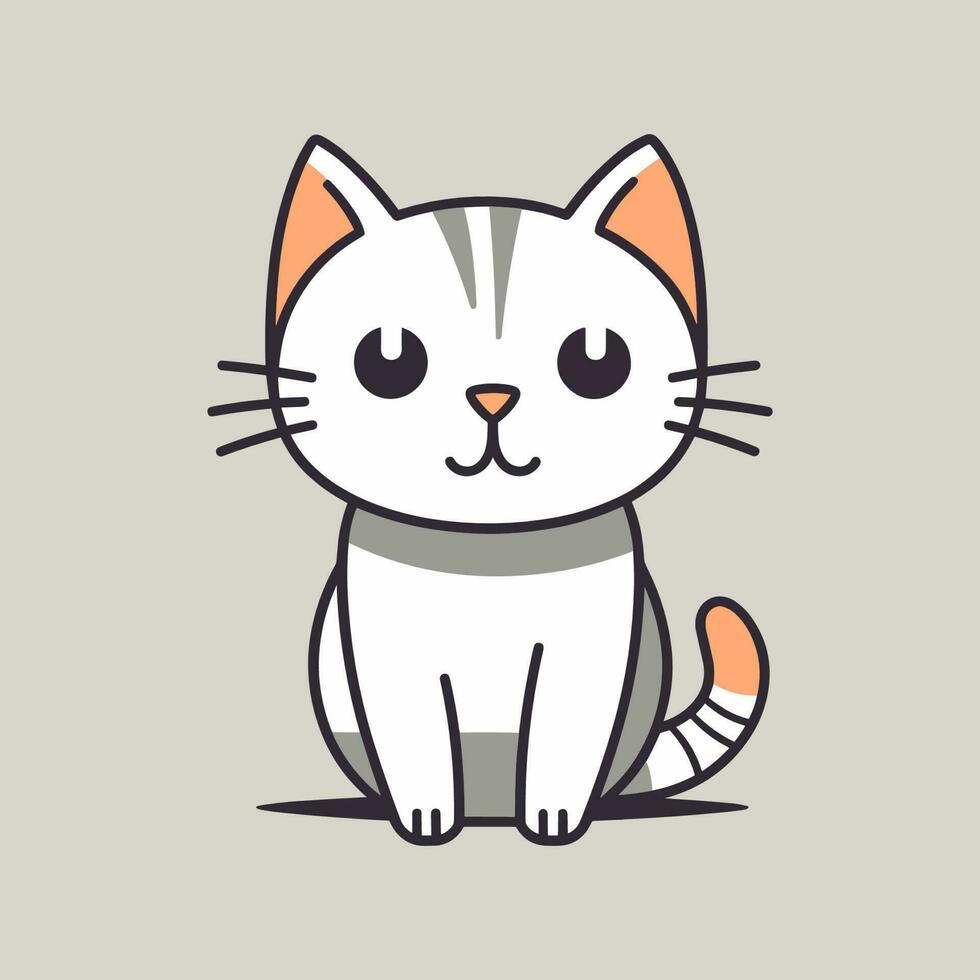 carino gatto cartone animato gattino Miao gattino illustrazione vettore