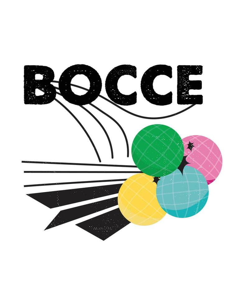 bocce palla maglietta disegno, bocce tipografia maglietta design vettore