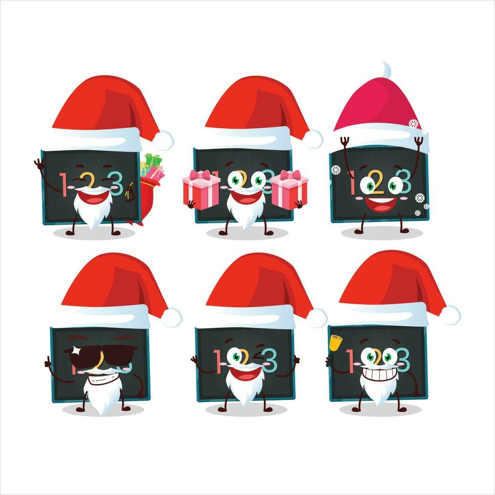 Santa Claus emoticon con numerico su tavola cartone animato personaggio vettore