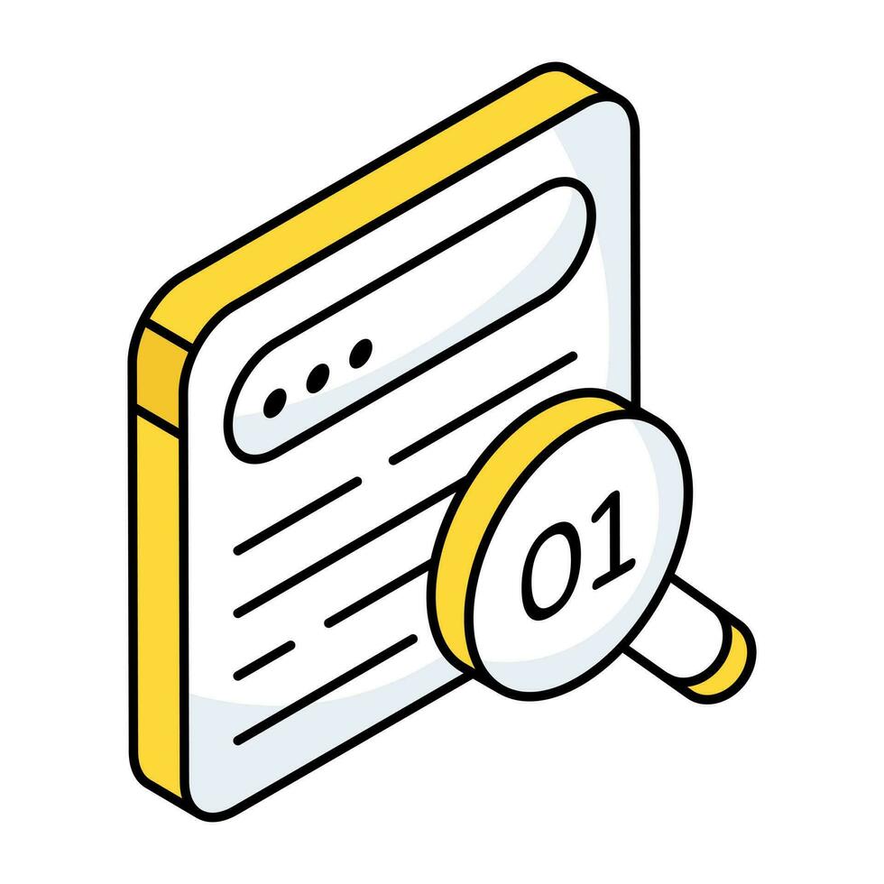 un icona design di ricerca binario dati vettore
