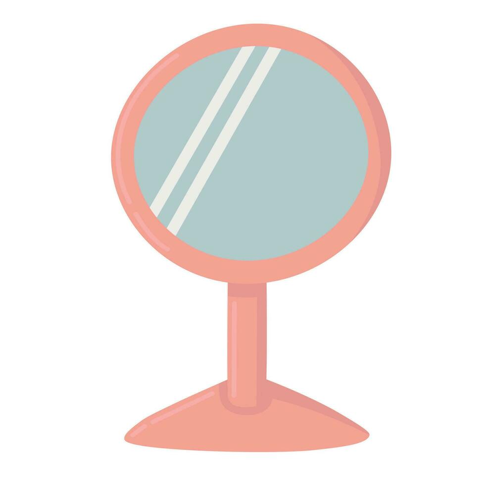 scarabocchio clipart tavolo piccolo rosa specchio vettore