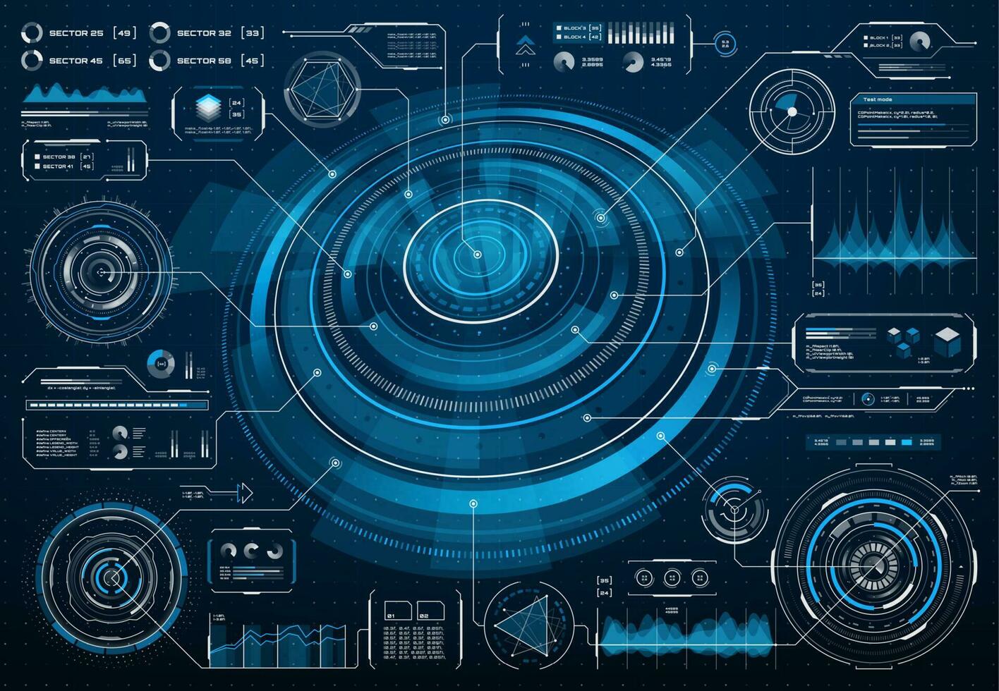 hud futuristico schermo interfaccia vettore Infografica