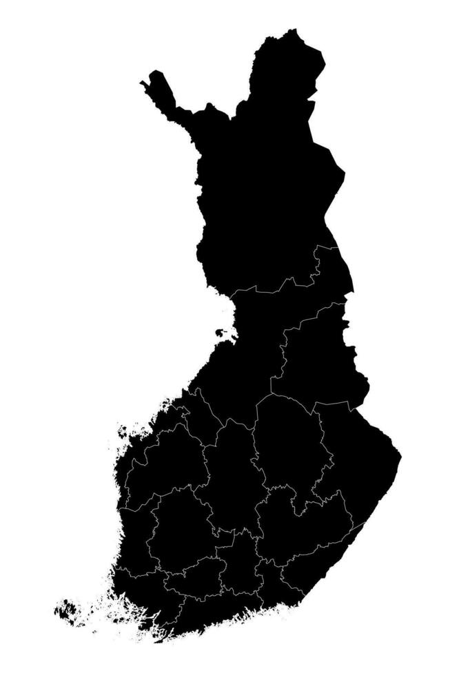 Finlandia carta geografica con regioni. vettore illustrazione.