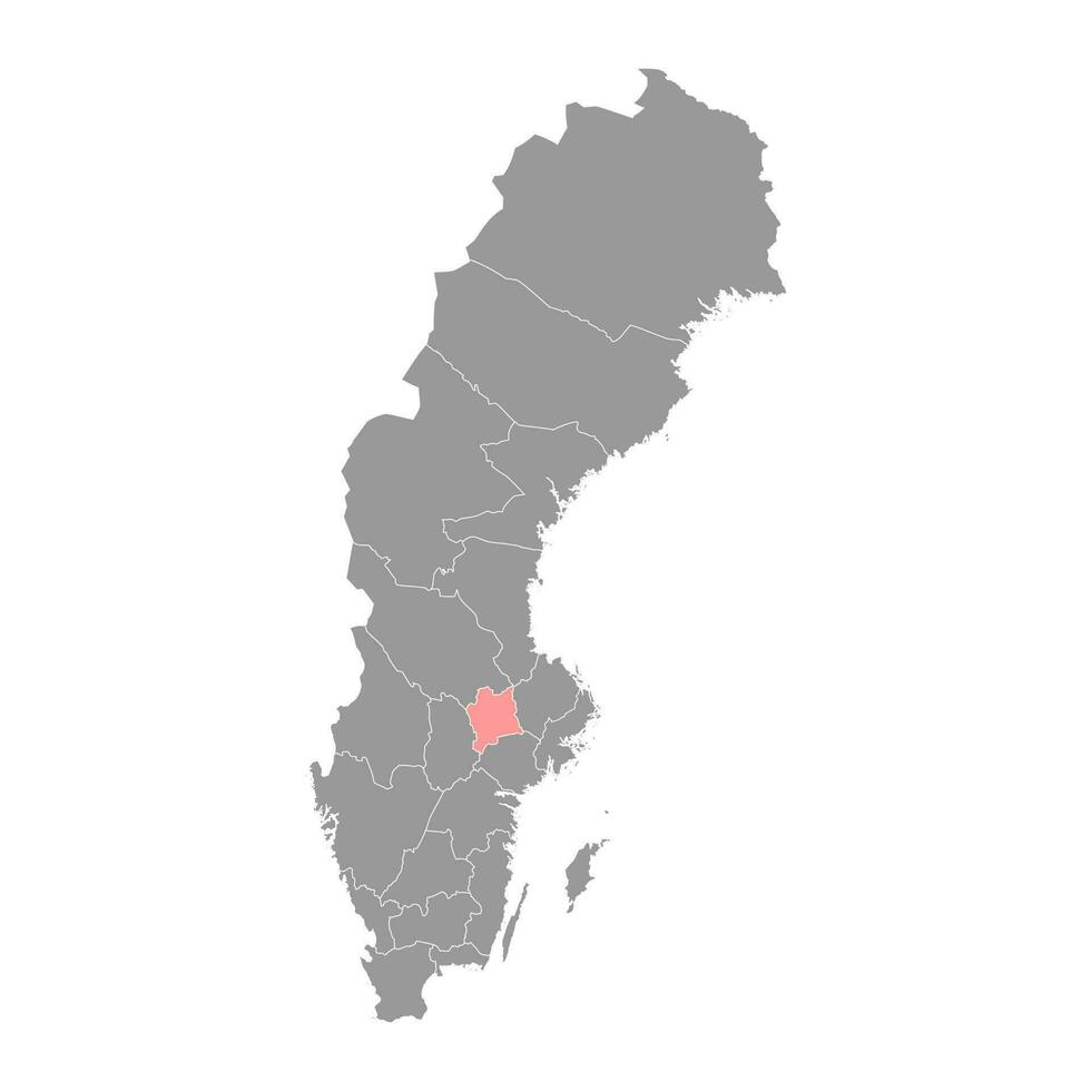 vastomanland contea carta geografica, Provincia di Svezia. vettore illustrazione.