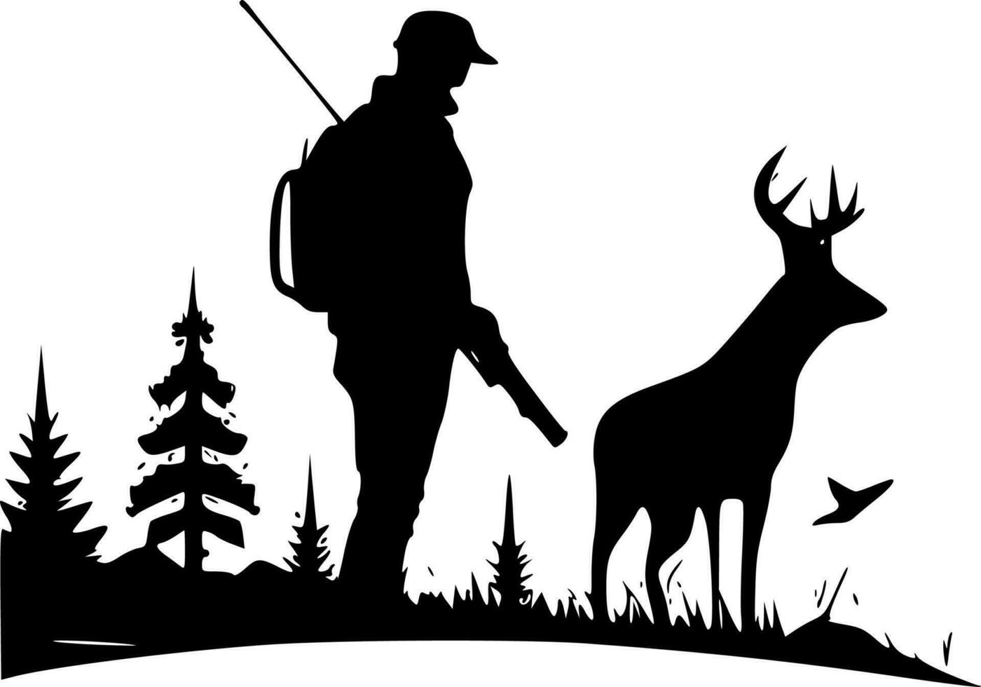 a caccia - minimalista e piatto logo - vettore illustrazione