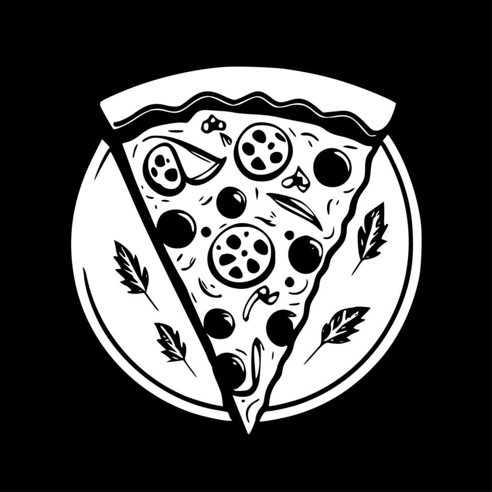 Pizza, minimalista e semplice silhouette - vettore illustrazione