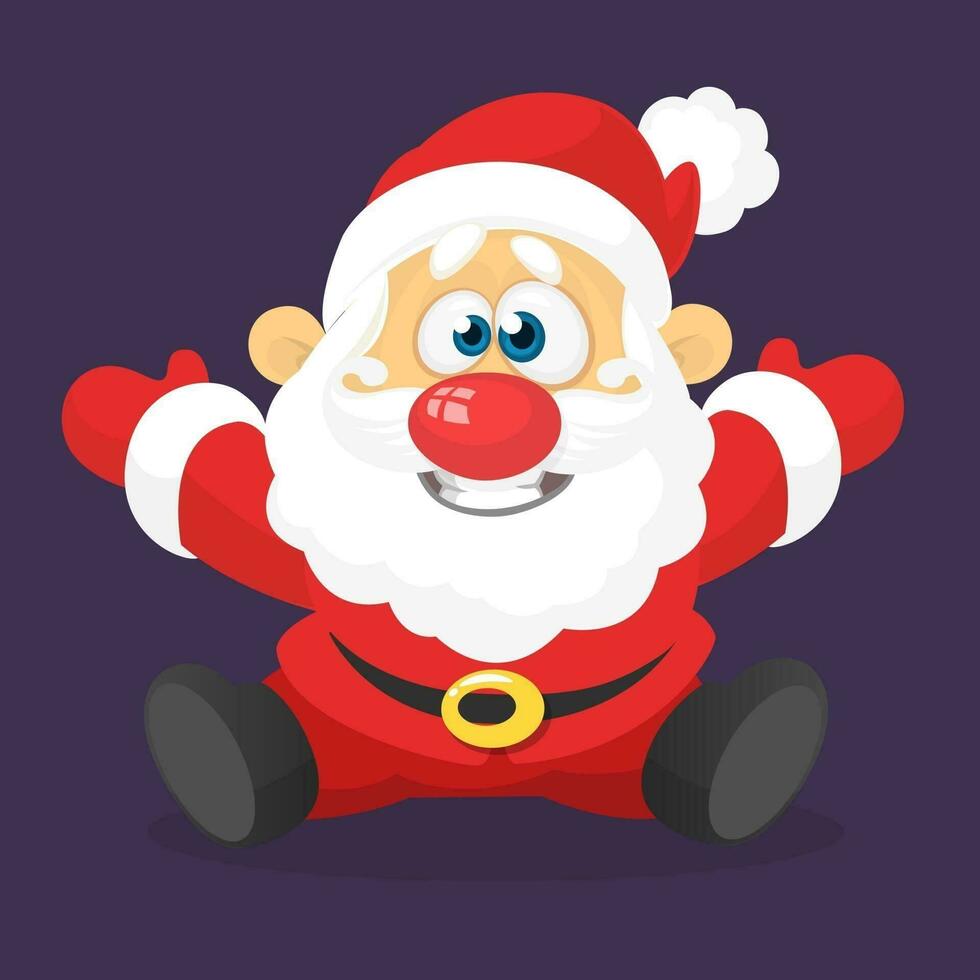 cartone animato divertente Santa Claus Natale vettore illustrazione