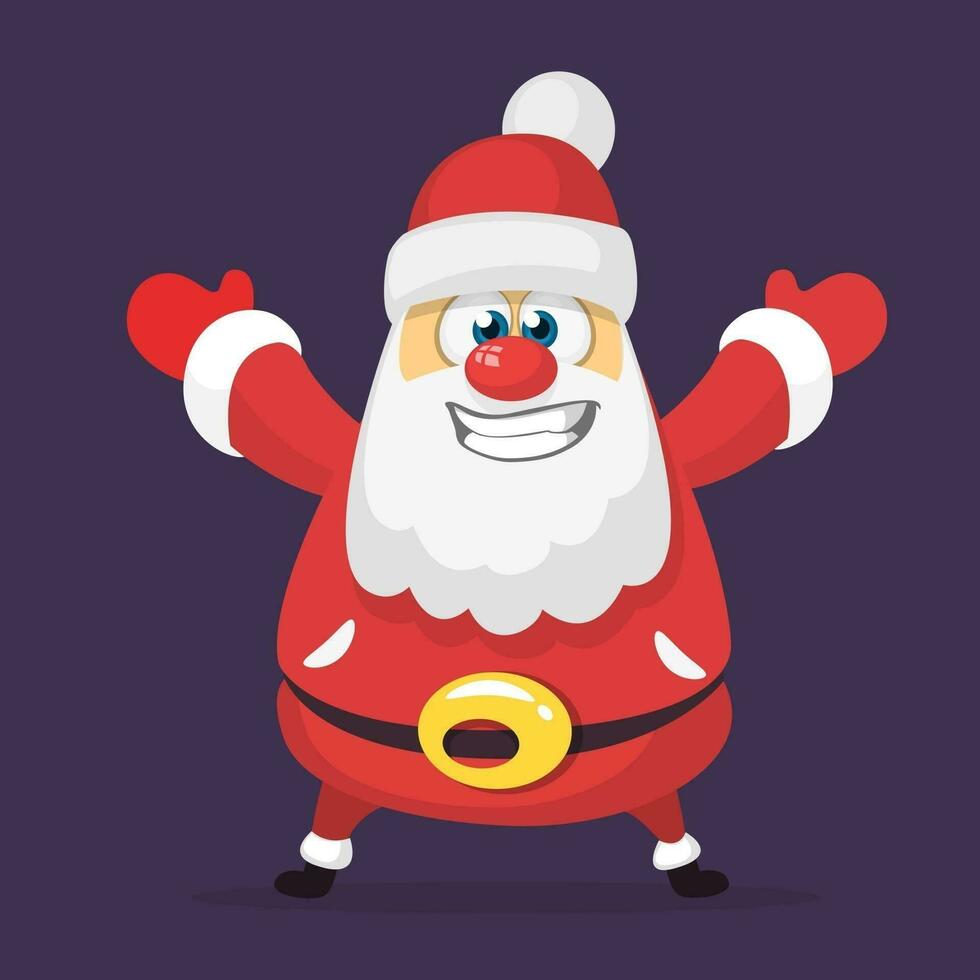 cartone animato divertente Santa Claus Natale vettore illustrazione