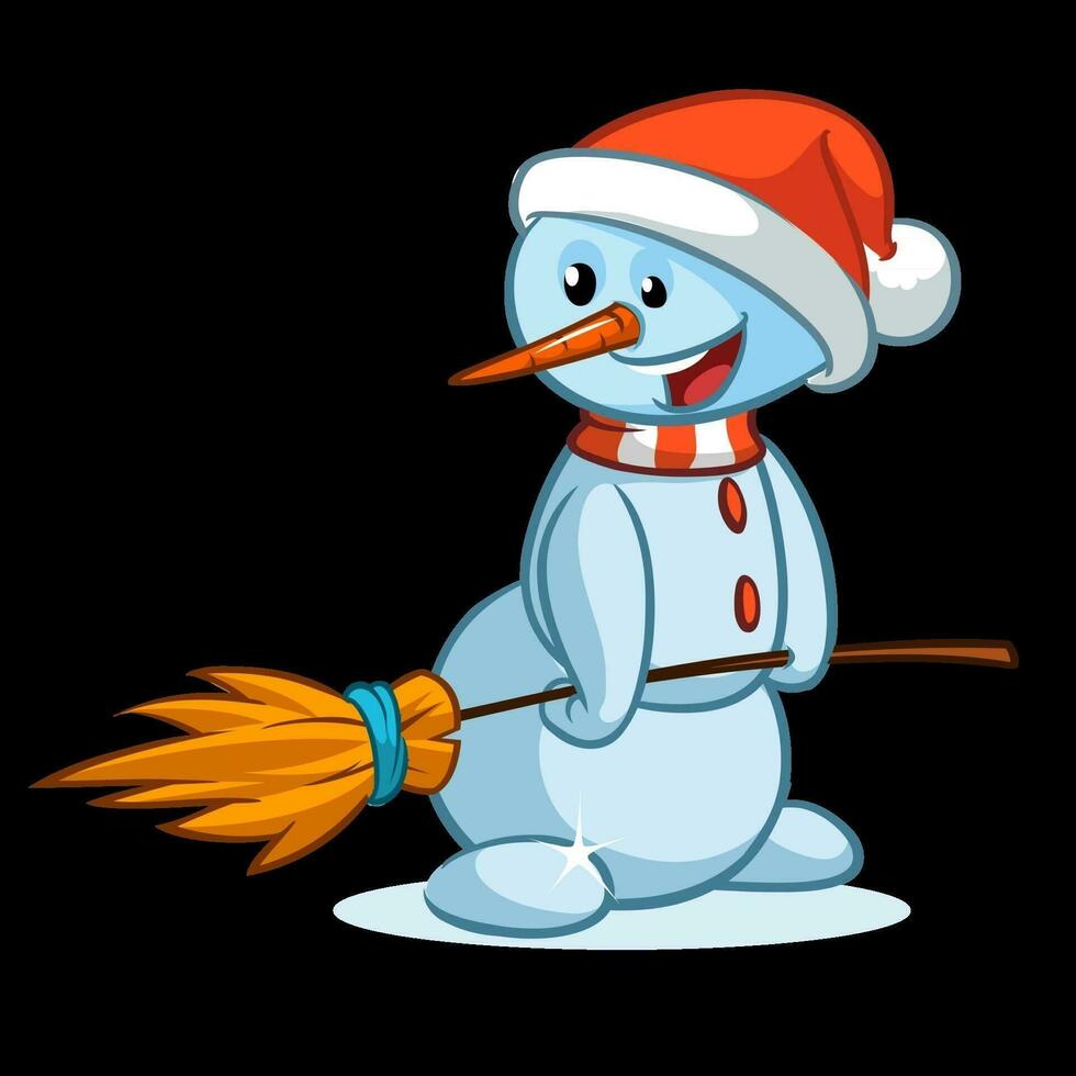 cartone animato pupazzo di neve Natale vettore illustrazione