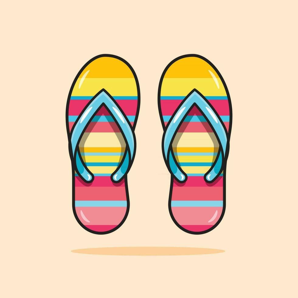 colorato Flip flop, confortevole per indossare su lungo vacanze nel estate, vettore design e isolato sfondi.