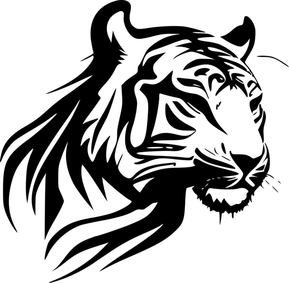 tigri, nero e bianca vettore illustrazione