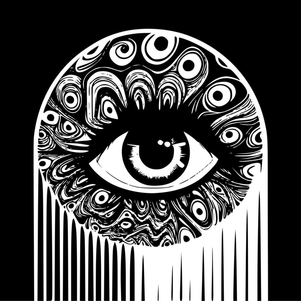 psichedelico - minimalista e piatto logo - vettore illustrazione