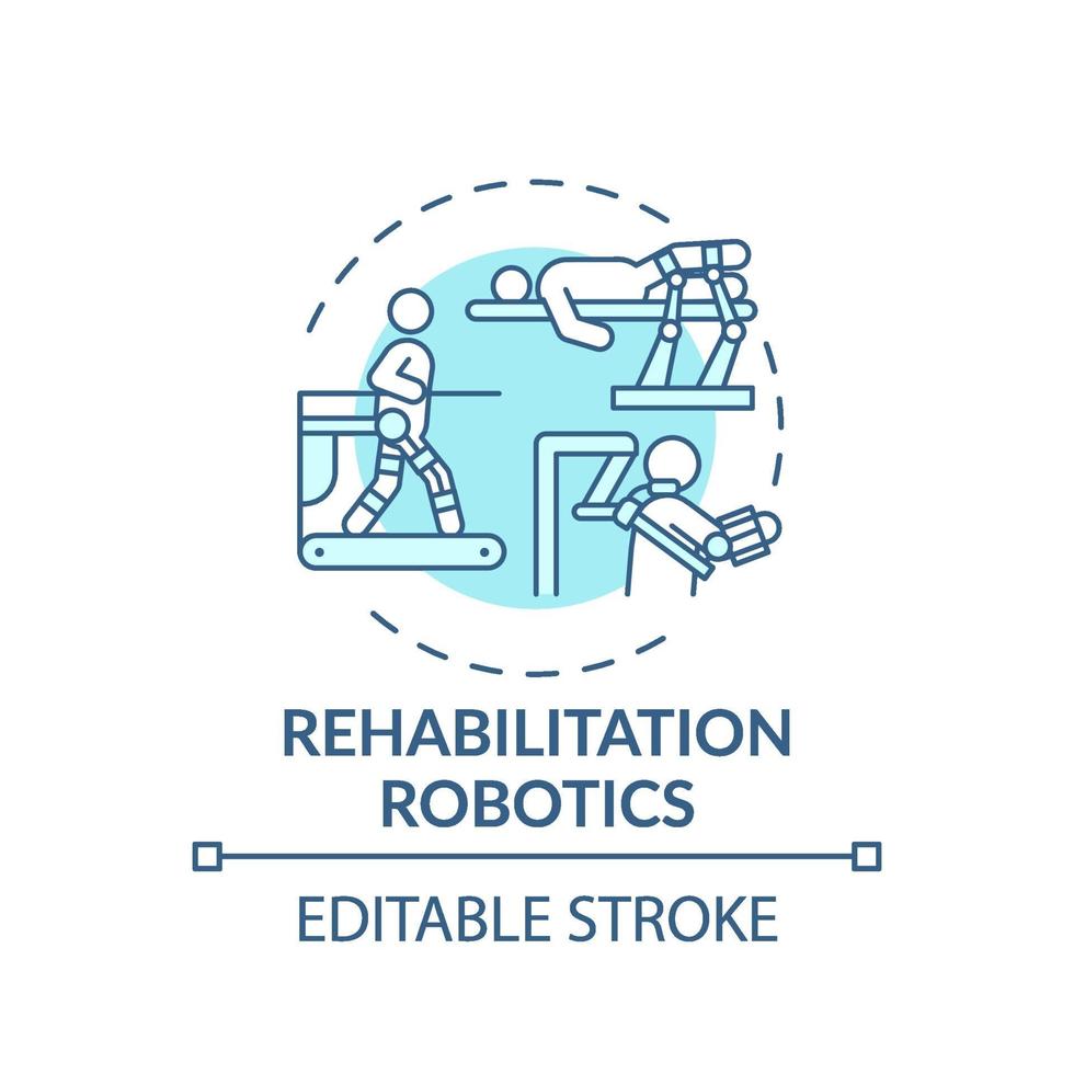 icona del concetto di robotica di riabilitazione vettore