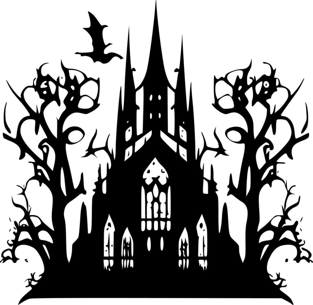 Gotico, nero e bianca vettore illustrazione