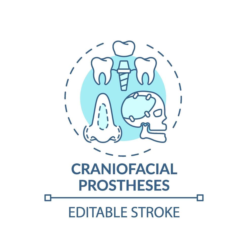 icona del concetto di protesi craniofacciali vettore