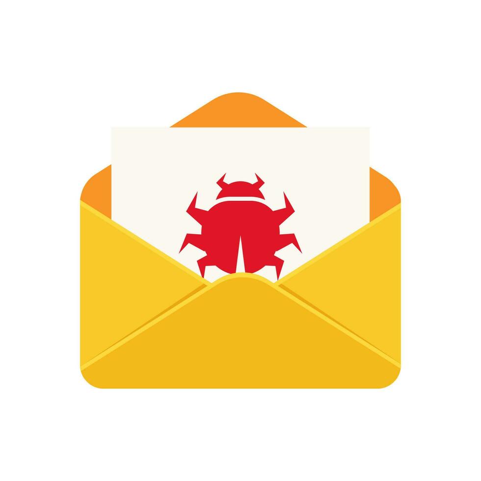 il malware di e-mail piatto design arte vettore