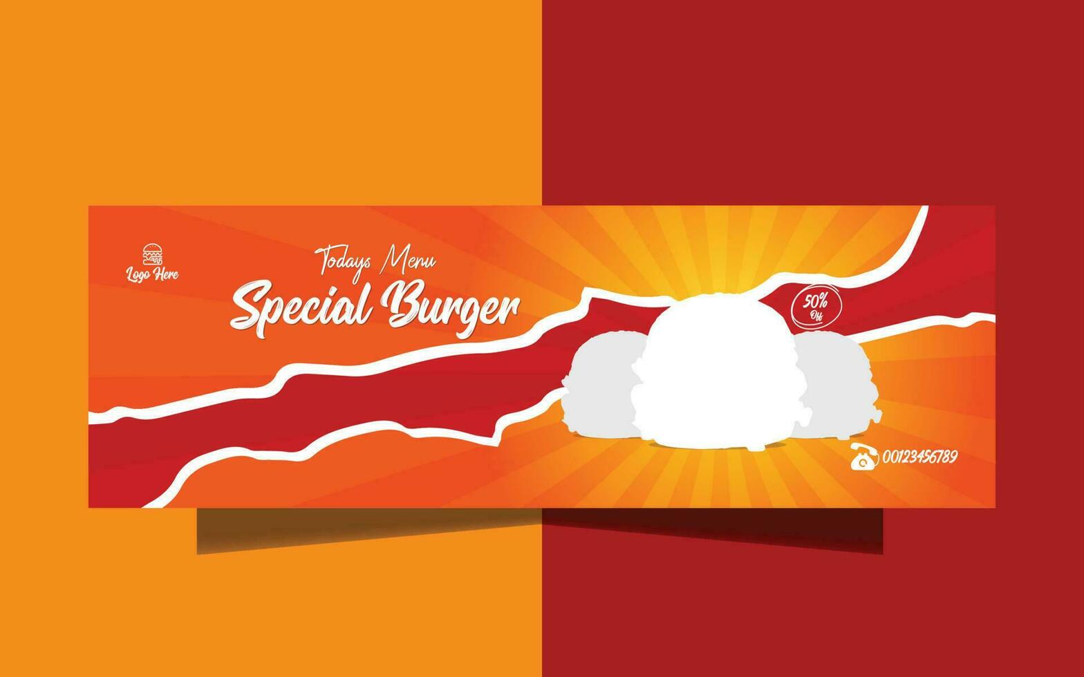 speciale hamburger menù copertina modello vettore