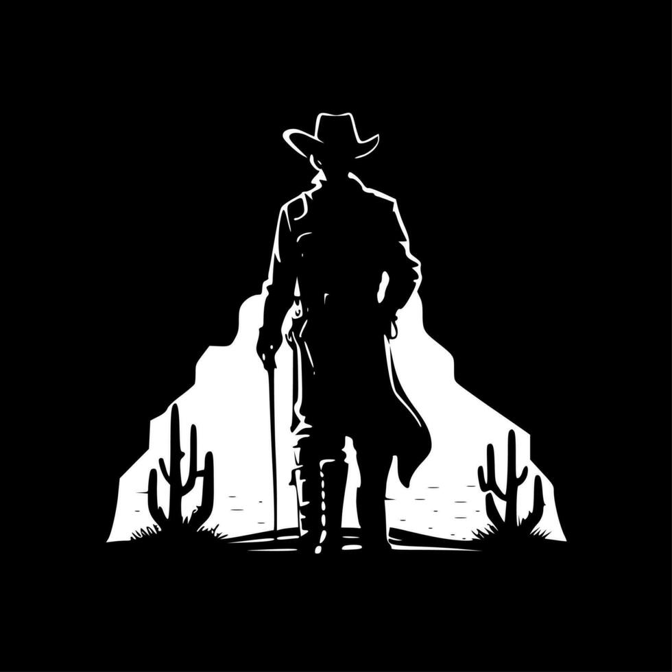 cowboy - minimalista e piatto logo - vettore illustrazione