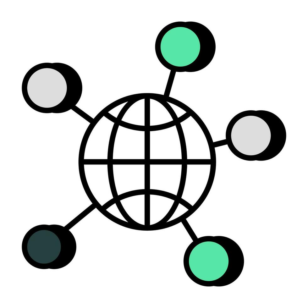 un'icona di design unica della rete globale vettore