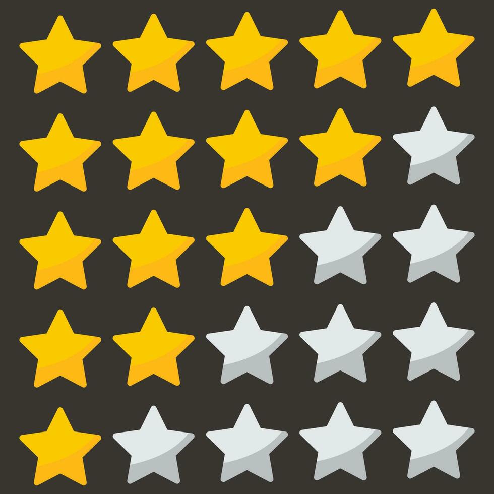 cinque stelle valutazione icona. cinque stelle cliente Prodotto valutazione. vettore illustrazione. premio qualità. d'oro stelle