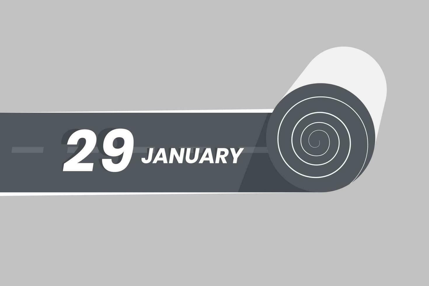 gennaio 29 calendario icona rotolamento dentro il strada. 29 gennaio Data mese icona vettore illustratore.