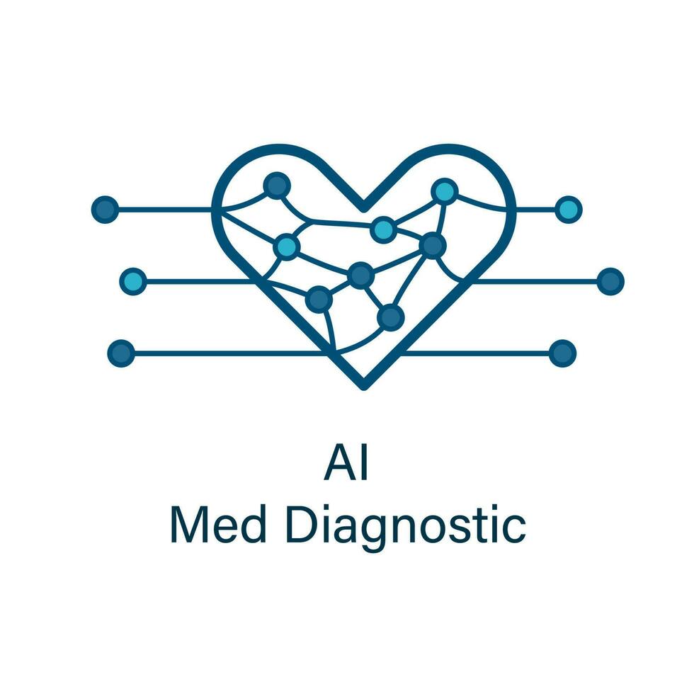 cuore icona con ai neurale Rete dentro vettore