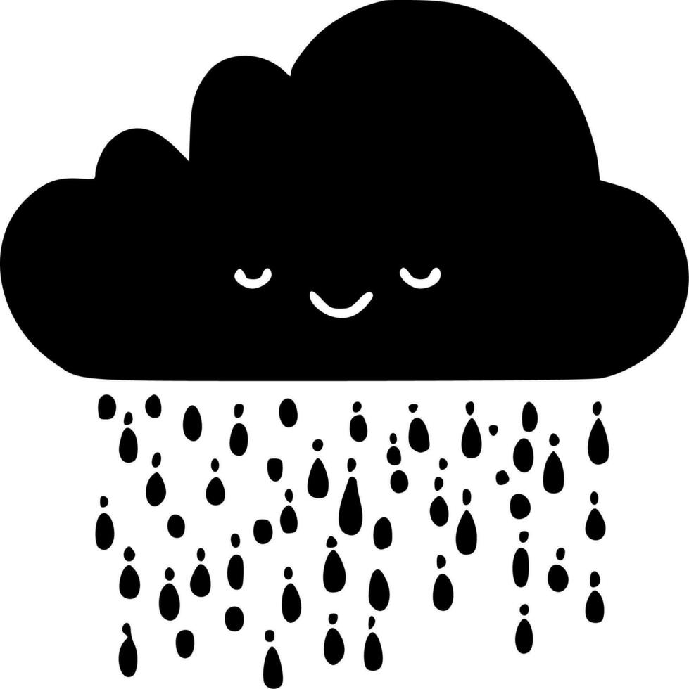 nube - nero e bianca isolato icona - vettore illustrazione