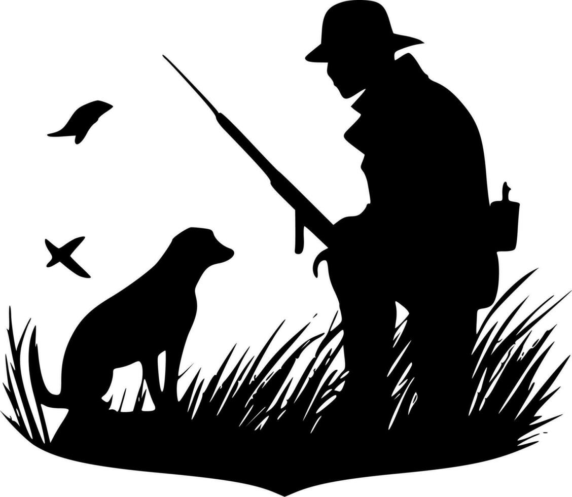 a caccia, minimalista e semplice silhouette - vettore illustrazione