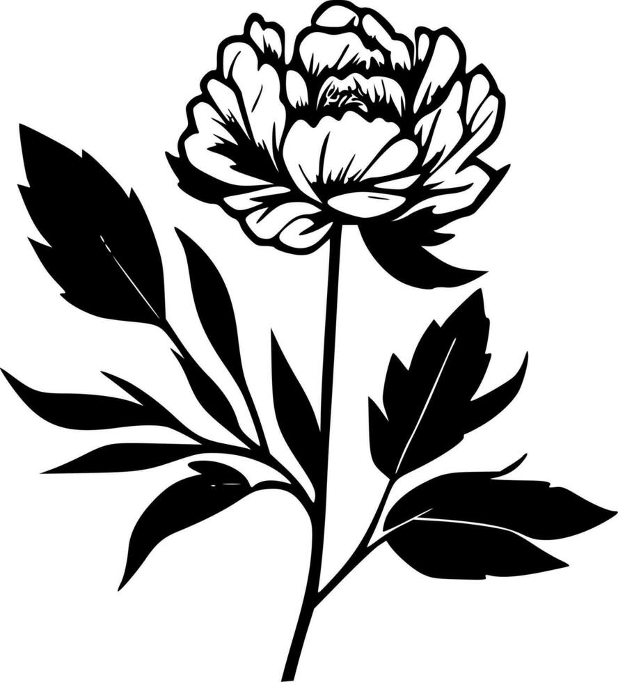 peonia - minimalista e piatto logo - vettore illustrazione