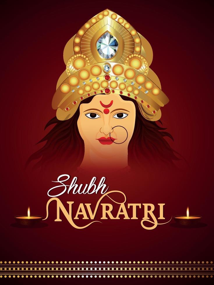 felice illustrazione vettoriale celebrazione navratri della dea durga su sfondo creativo