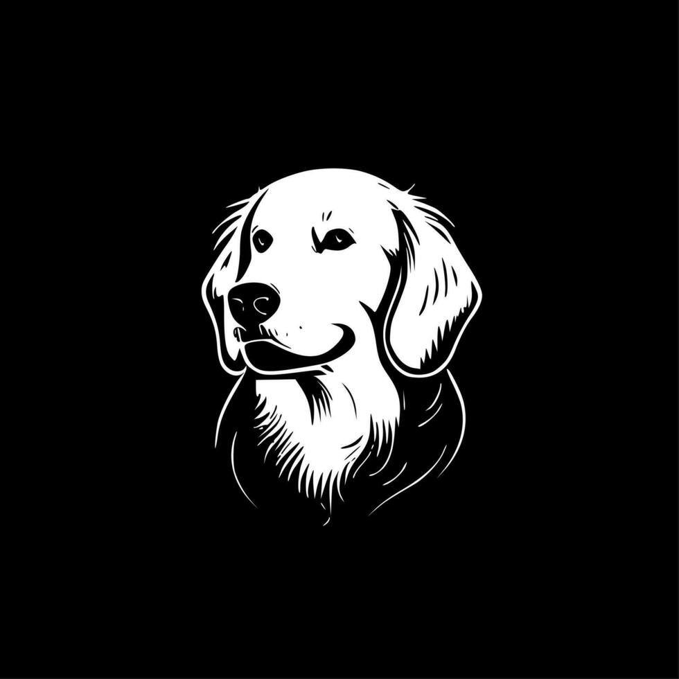 d'oro cane da riporto, minimalista e semplice silhouette - vettore illustrazione
