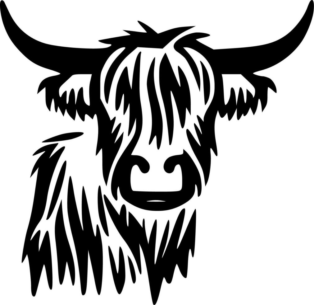 montanaro mucca - nero e bianca isolato icona - vettore illustrazione